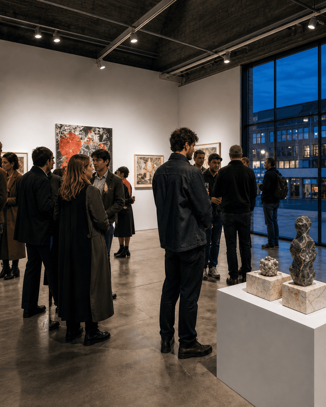 Illustration av ett besök i en konsthall